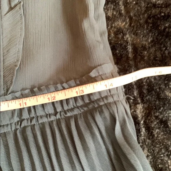 Club Monaco Navy Romantic Pleated Flounce Ruffle Sleeves Midi Dress Size 6 - Picture 14 of 16